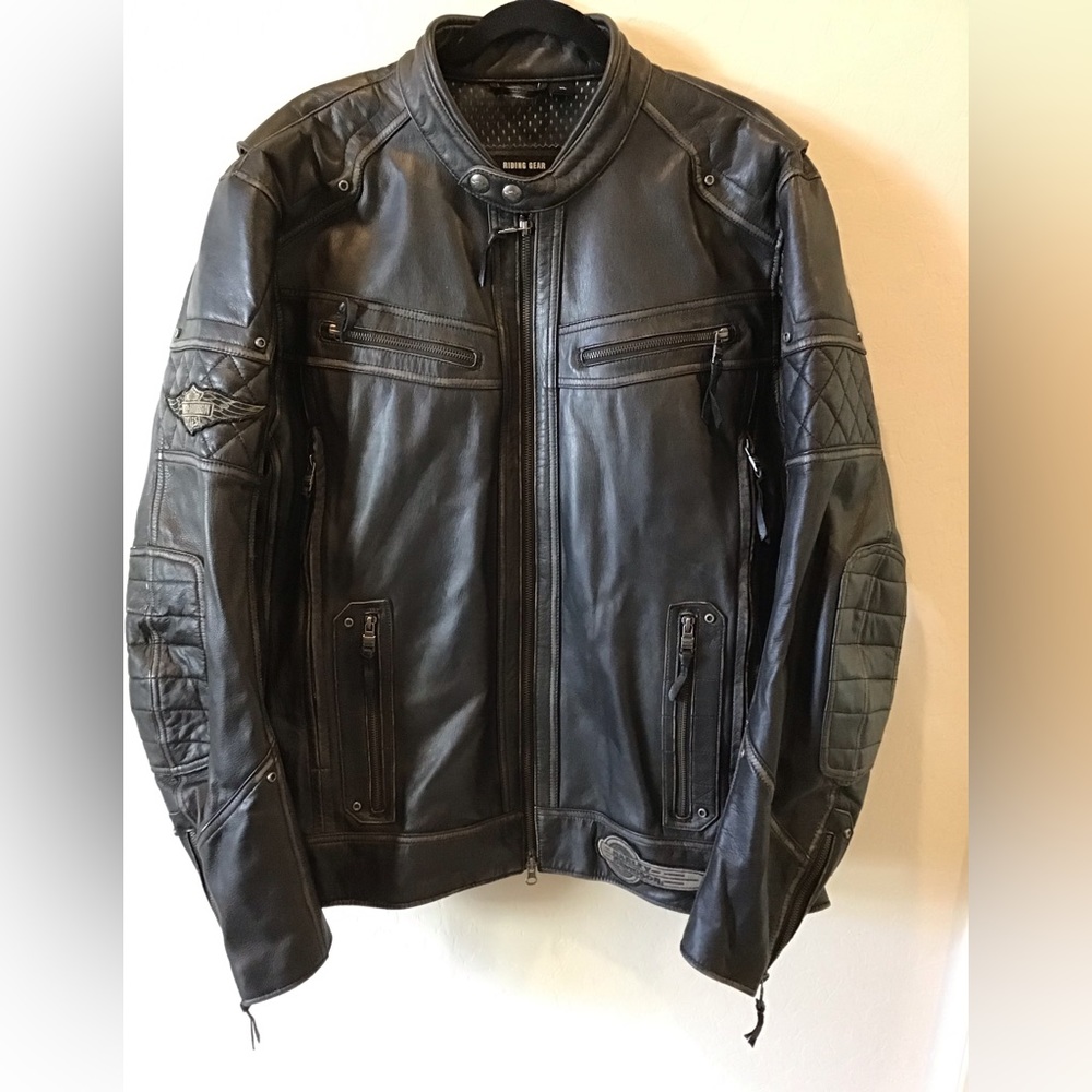 Men’s XL Harley Davidson Riding Gear Leather Insulated Jacket